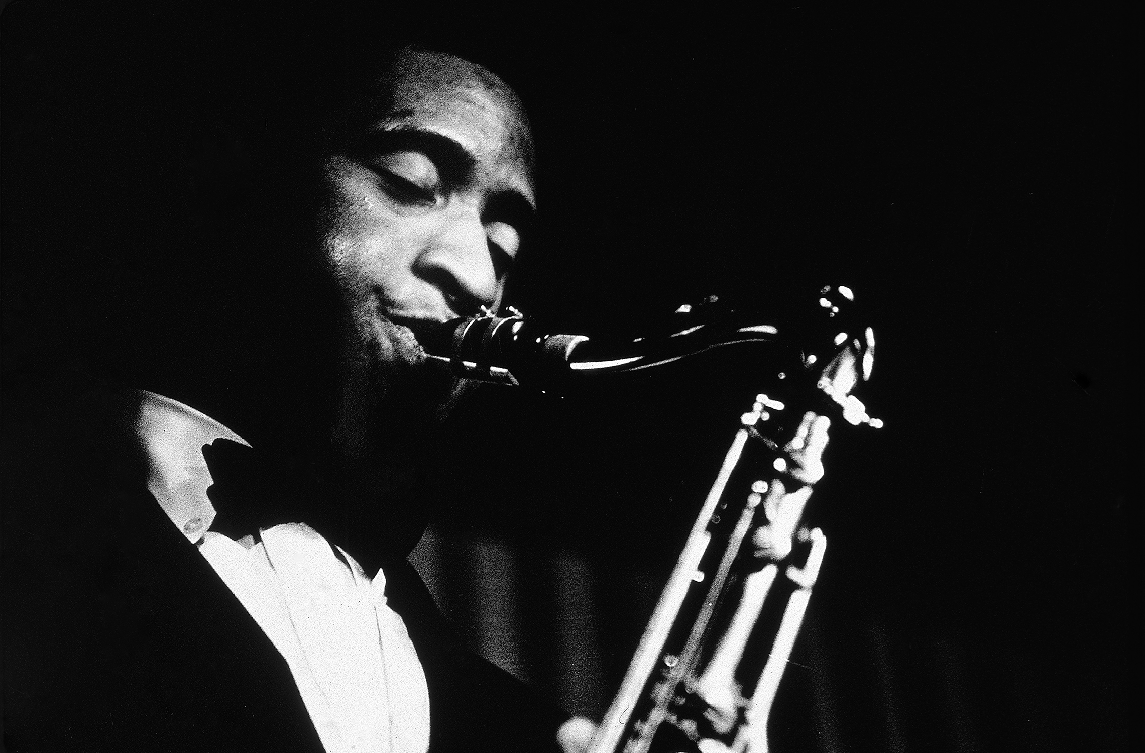 American jazz musician Sonny Rollins playing the tenor saxophone in the mid-1950s. (Photo by Bob Parent/Getty Images)