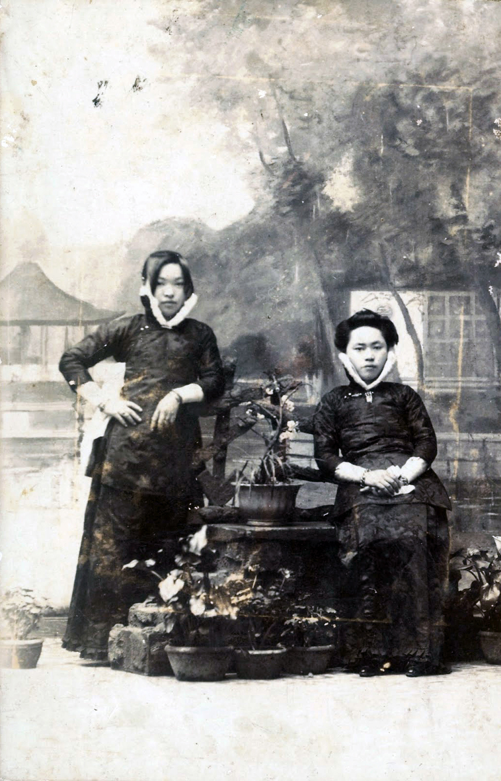 1920s: Amy Tan's grandmother (right) with her friend. In Tan's book "The Valley of Amazement," she finds inspiration from her family's history, especially from early 1900's-era Shanghai.