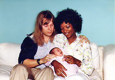 Rita Dove and her husband Fred Viebahn, with their newborn daughter, Aviva, in Tempe, Arizona, January 1983.