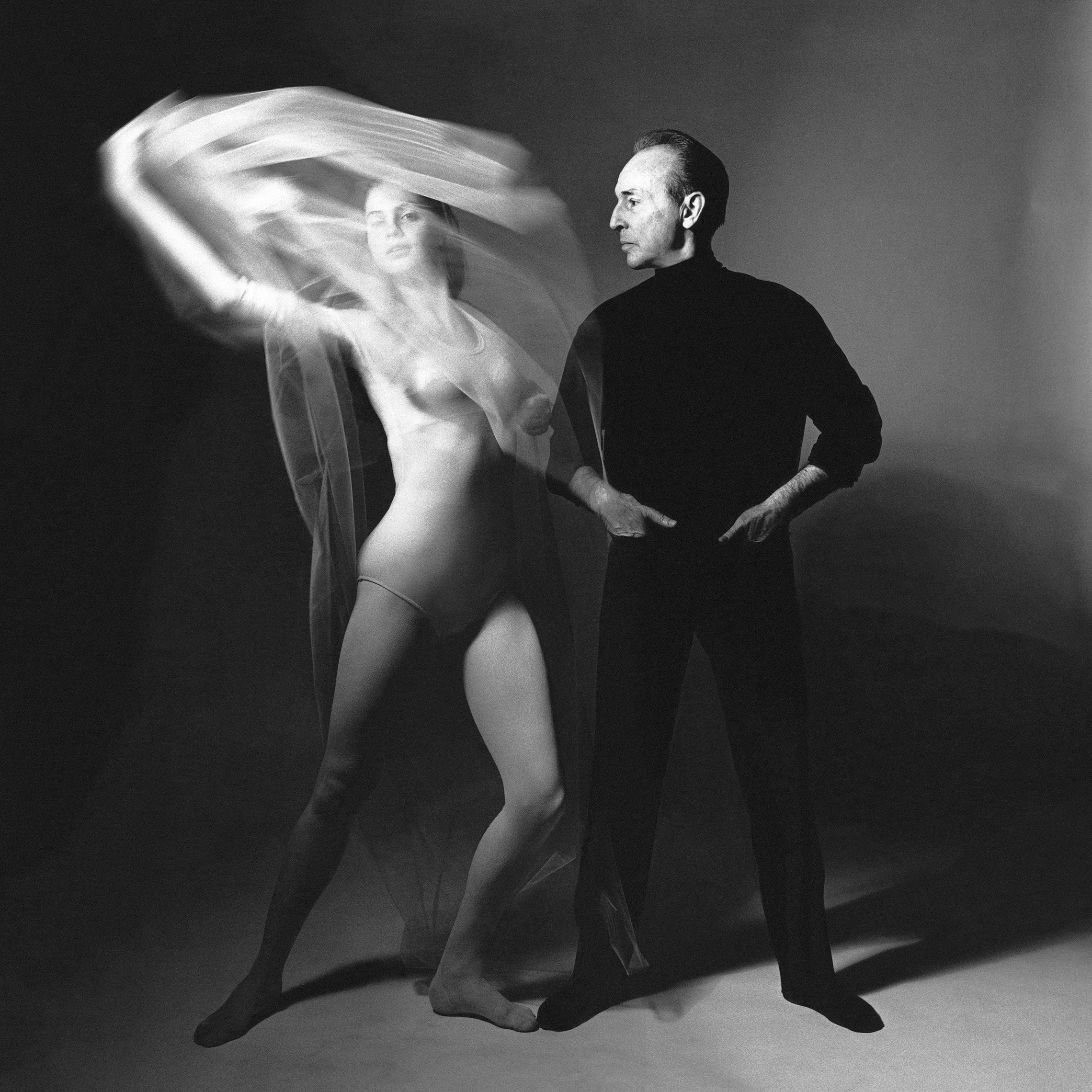 George Balanchine and Suzanne Farrell rehearse a tableau from Balanchine's Don Quixote. (Photo by Bert Stern/Condé Nast via Getty Images)